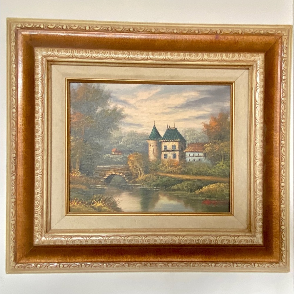 Mathilda Signed Framed Vintage Oil Painting, Mid-Century Art, Woman Painter EUC